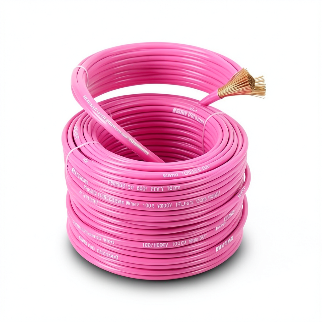 لفة سلك نحاس شعر مرن 16mm، 600/1000 فولت، طول 100 ياردة، زهري | شركة الفنار