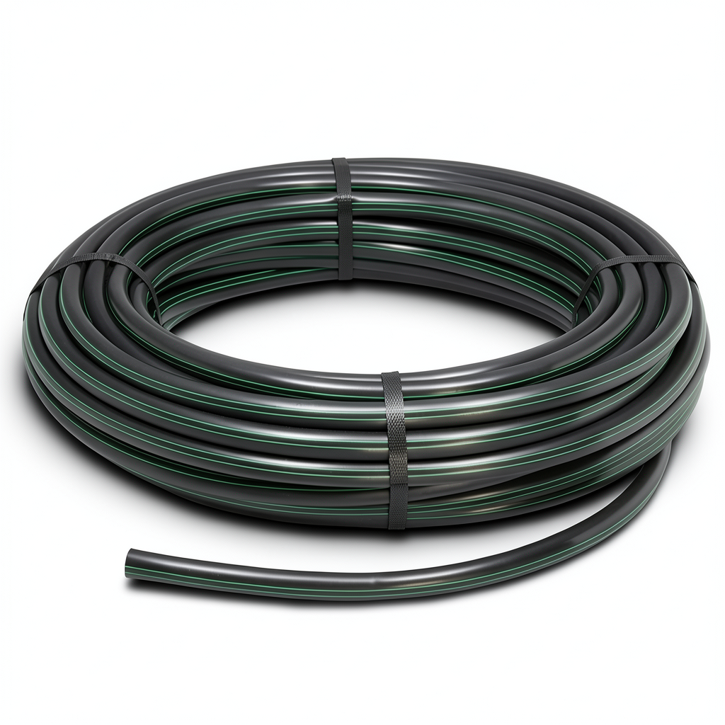 لفة أنابيب HDPE ضغط 10 بار PE 63 قطر خارجي 20 مم SDR 11 لون أسود