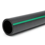 HDPE Plastic Pipe Nominal Pressure 6 Bar PE 63 OD 560 mm SDR 17.6 Black with Green Stripes