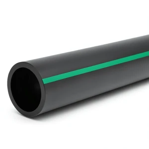HDPE Plastic Pipe Nominal Pressure 6 Bar PE 63 OD 560 mm SDR 17.6 Black with Green Stripes