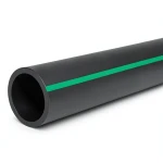 HDPE Polyethylene Pipe Nominal Pressure 6 Bar PE 63 OD 630 mm SDR 17.6 Black with Green Stripes