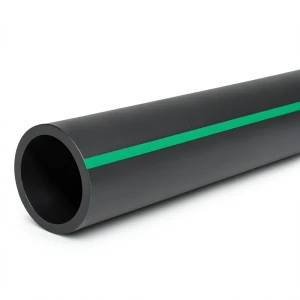 HDPE Polyethylene Pipe Nominal Pressure 6 Bar PE 63 OD 630 mm SDR 17.6 Black with Green Stripes