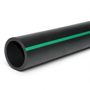 HDPE Polyethylene Pipe PN 10 Bar PE 63 OD 225 mm SDR 11 Black with Green Stripes