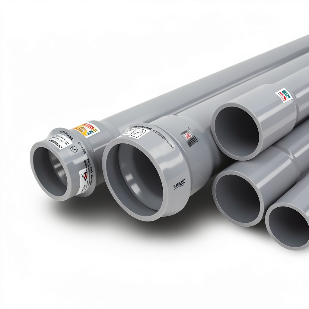 UPVC Pipes 20 Bar Pressure 180 mm Diameter 13.3 mm Thickness Gray | Al Watania Plastics