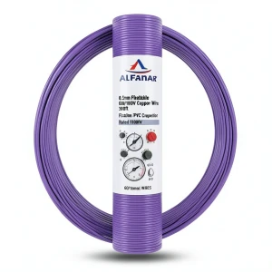 0.5mm Flexible Copper Wire 600/1000V 300ft Length, Purple | Al Fanar