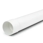 UPVC Plastic Pipe PN 8 Bar SDR 33, 225 mm OD, 6.9 mm Thick, White