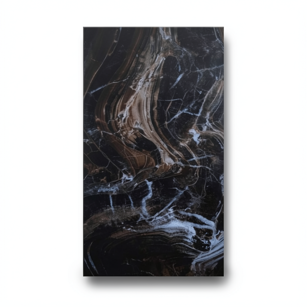 Indian Porcelain Floor Tiles 0.9 mm Thickness 60x120 cm Dark Color, Glossy