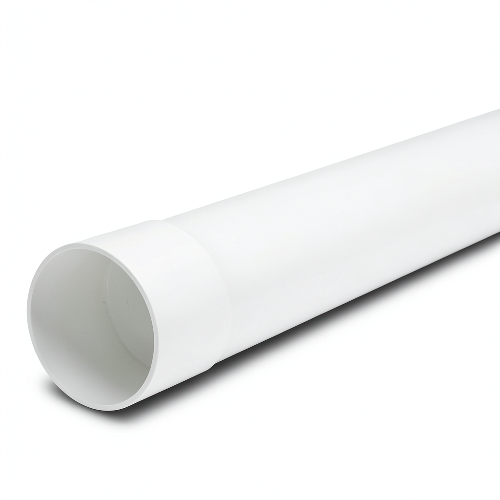 مواسير UPVC ضغط 8 بار SDR 33 قطر خارجي 125 ملم سمك 3.9 ملم لون أبيض