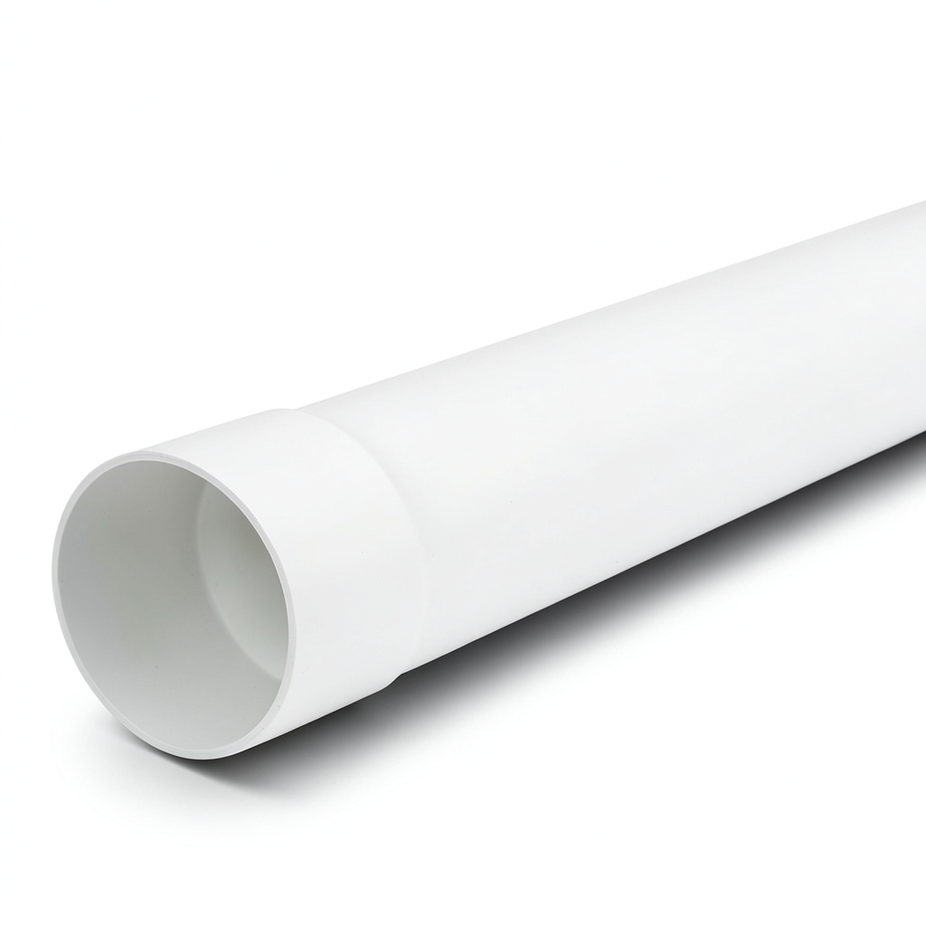 UPVC Plastic Pipe PN 8 Bar SDR 33, 225 mm OD, 6.9 mm Thick, White