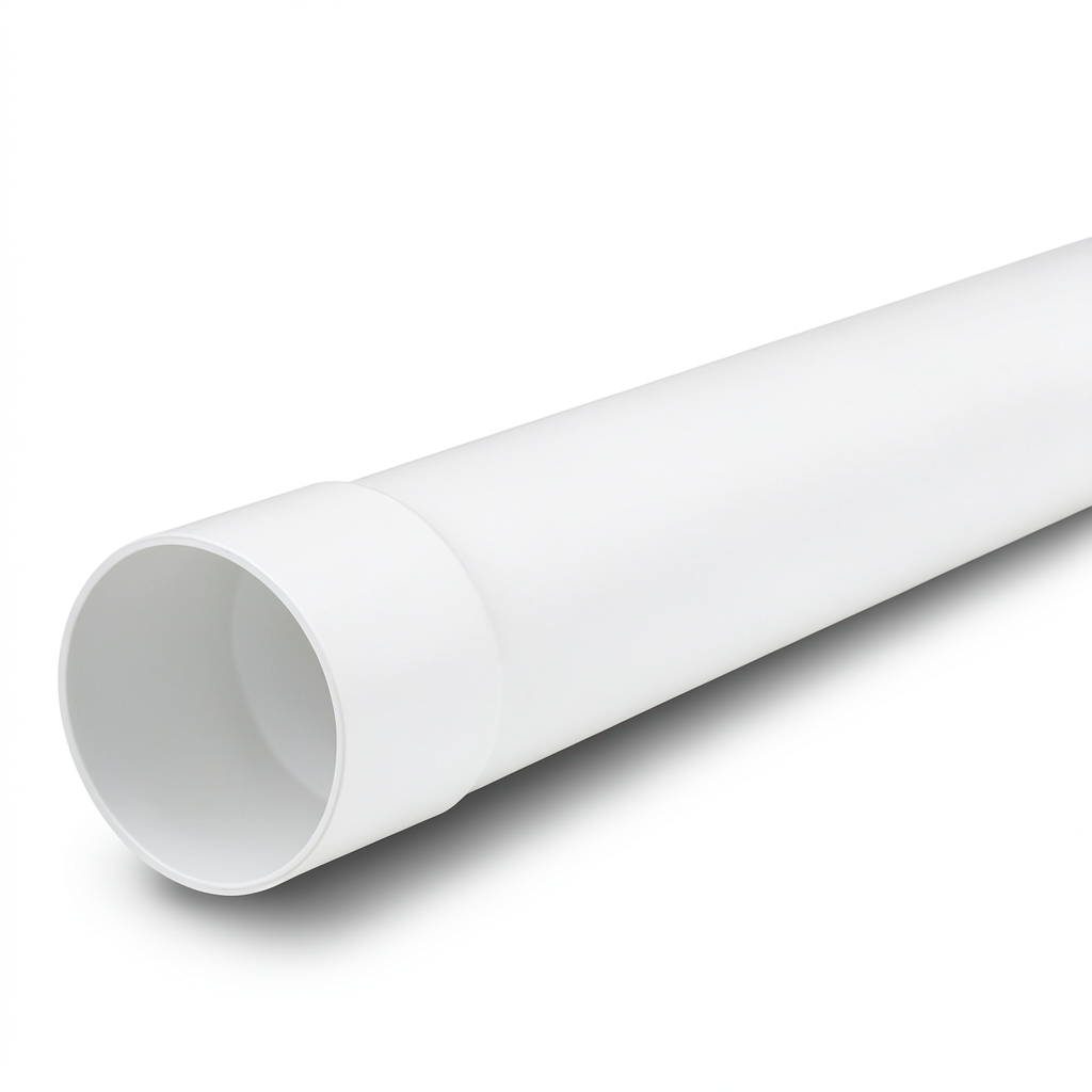 مواسير بلاستيك UPVC ضغط 10 بار (SDR 26) مقاس 180 مم سمك 6.9 ملم لون أبيض