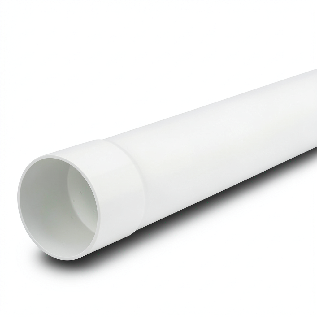 UPVC Plastic Pipe PN 10 Bar (SDR 26) Size 225 mm Thickness 8.6 mm White Color
