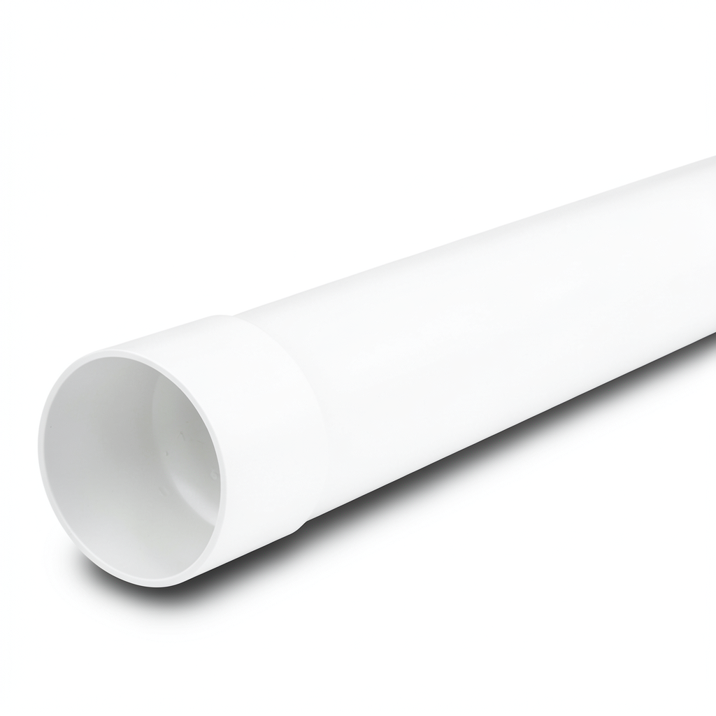 UPVC Plastic Pipe PN 12.5 Bar SDR 21 Size 110 mm Thickness 5.3 mm White