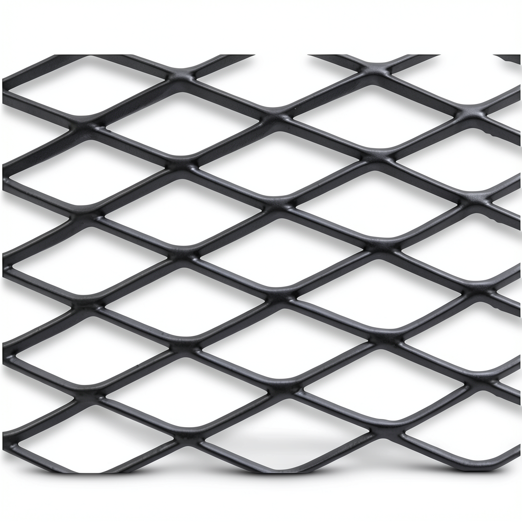 Hot Rolled Black Steel Expanded Metal Mesh Khaleeji 2.3 mm Thickness 1.22x6 m