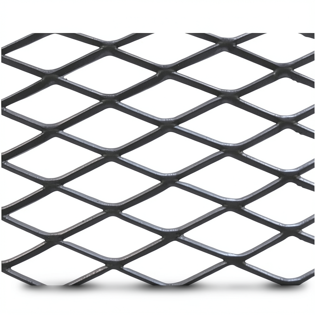 Hot Rolled Black Steel Expanded Metal Mesh Khaleeji 2.7 mm Thickness 1.22 m Width 2 m Length