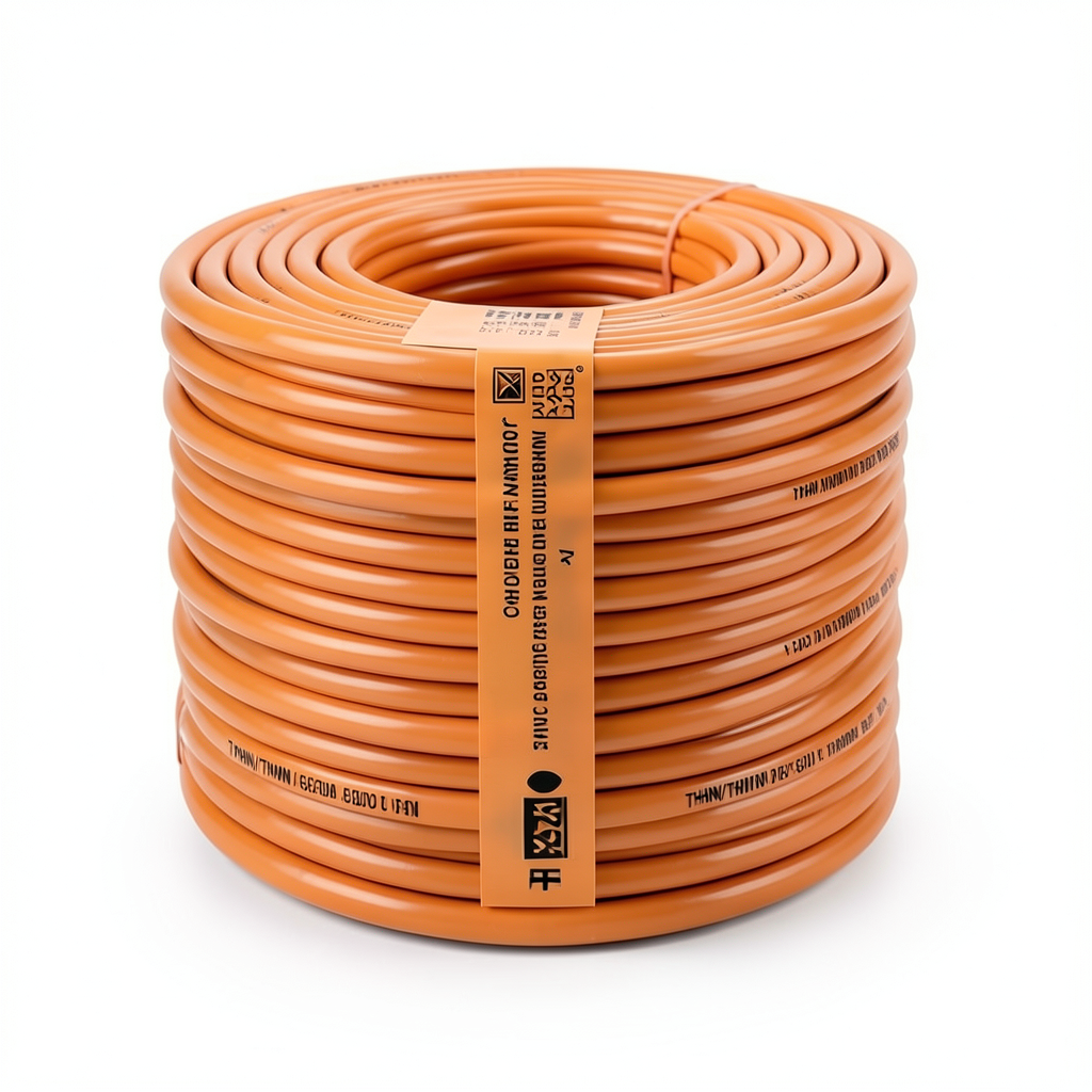 كابل نحاس THHN/THWN عزل PVC 105°C مقاس 5.26 مم² قطر 4.2 مم 600 فولت طول 500 قدم لون برتقالي | شركة الفنار