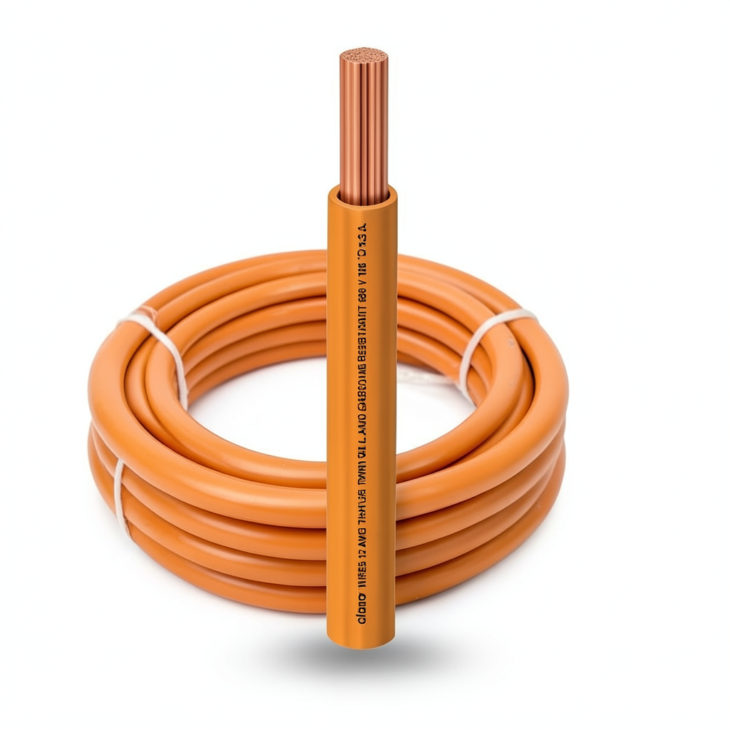 كابل نحاس THHN/THWN عزل PVC 105°C مقاس 5.26 مم² قطر 4.2 مم 600 فولت طول 300 قدم برتقالي | شركة الفنار