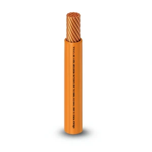 كابل نحاس THHN/THWN معزول PVC 105°C مقاس 5.26 مم² قطر 4.2 مم 600 فولت طول 250 قدم برتقالي | شركة الفنار
