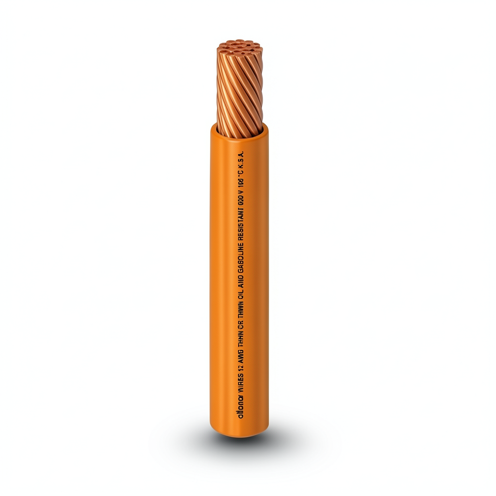 THHN/THWN Copper Cable PVC 105°C Insulation 13.3 mm² 6.4 mm Diameter 600 V 500 Ft Orange | Al Fanar