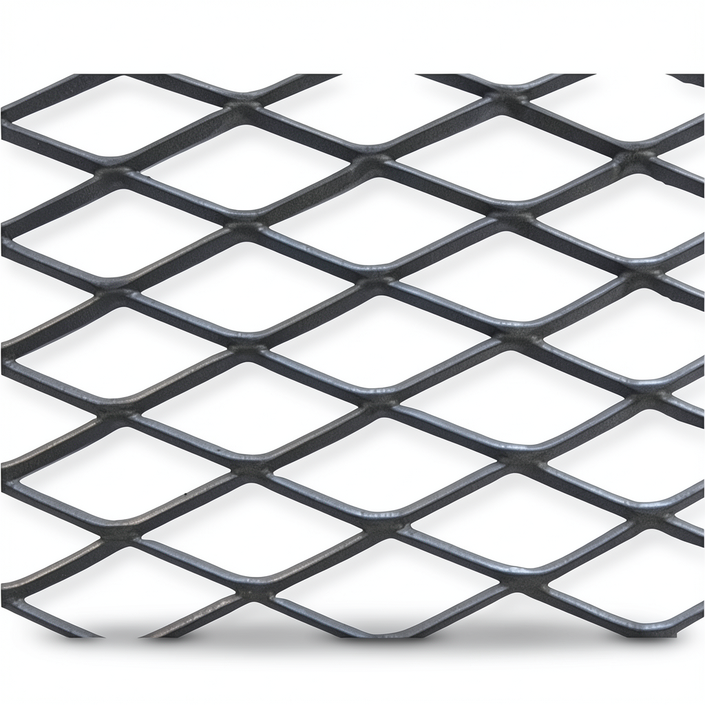 Hot Rolled Black Steel Expanded Metal Mesh Khaleeji 2.7 mm Thickness 1.22 m Width 2 m Length