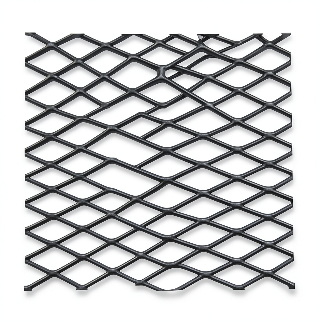 Hot Rolled Black Steel Expanded Metal Mesh Khaleeji 2.8 mm Thick 1.22x4 m