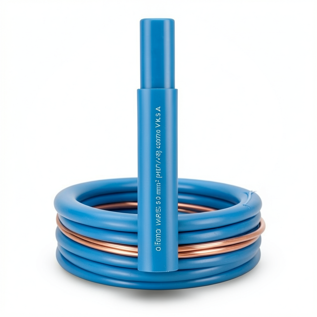 Stranded Copper Single Wire 95mm2 Heat Resistant PVC Insulation Blue, 450/750V | Al Fanar