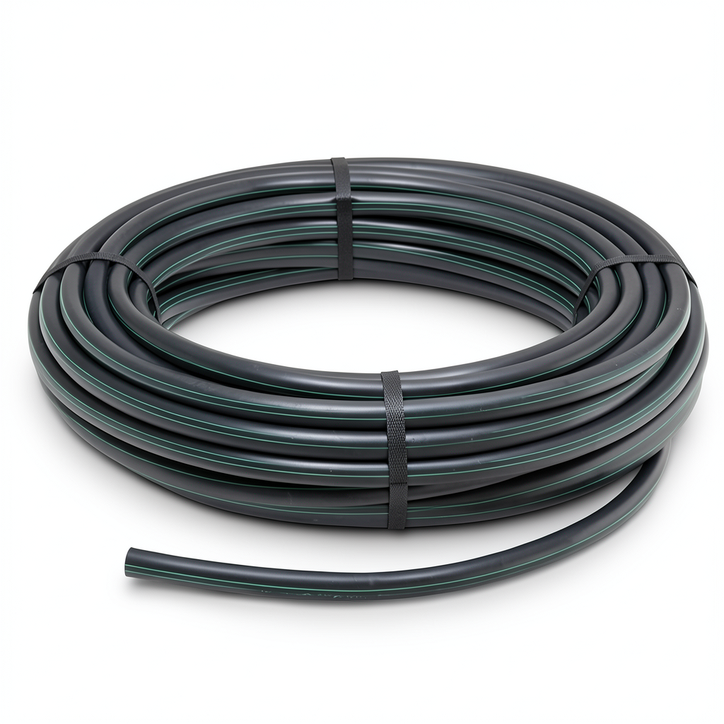 HDPE Plastic Coil Pipe Nominal Pressure 10 Bar PE 63 OD 75 mm SDR 11 Black