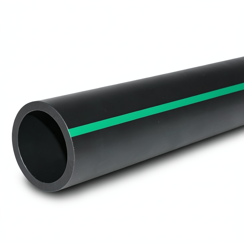 HDPE Polyethylene Pipe Nominal Pressure 10 Bar PE 63 OD 400 mm SDR 11 Black with Green Stripes
