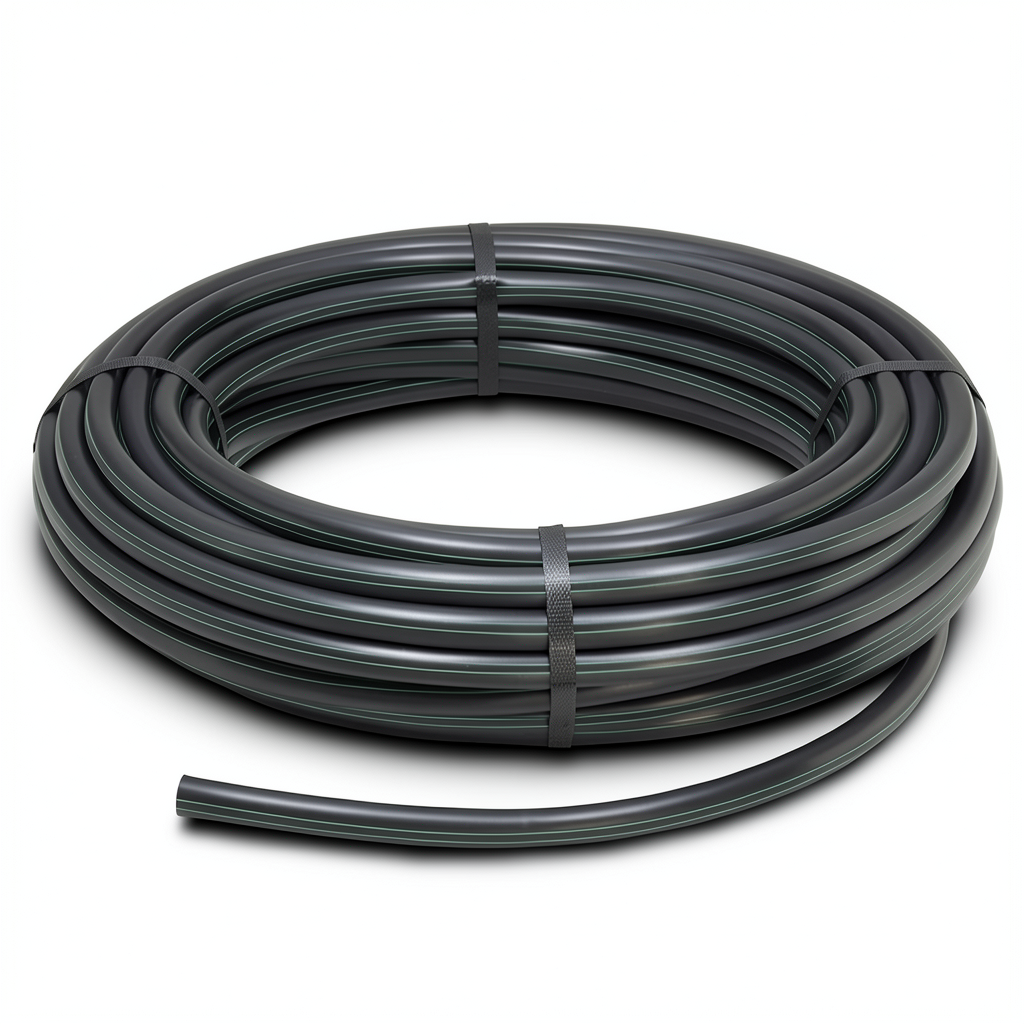 لفة أنابيب بلاستيك HDPE ضغط 10 بار PE 63 قطر خارجي 32 مم SDR 11 لون أسود
