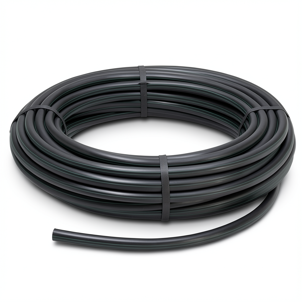 HDPE Polyethylene Plastic Coil Pipe 10 Bar Pressure PE 63, 40 mm Diameter, SDR 11, Black