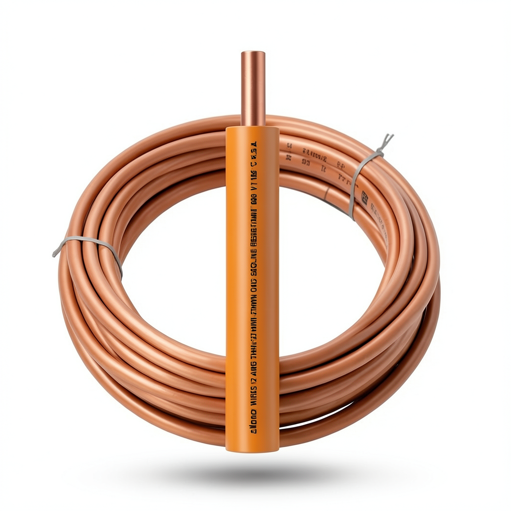 كابل نحاس THHN/THWN عزل PVC 105°C مقاس 5.26 مم² قطر 4.2 مم 600 فولت طول 500 قدم لون برتقالي | شركة الفنار