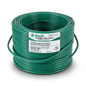 سلك امريكي 1/0 AWG نحاس مجدول PVC معزول 105°C أخضر 600 فولت طول 500 قدم | شركة كابلات الشرقية للصناعة