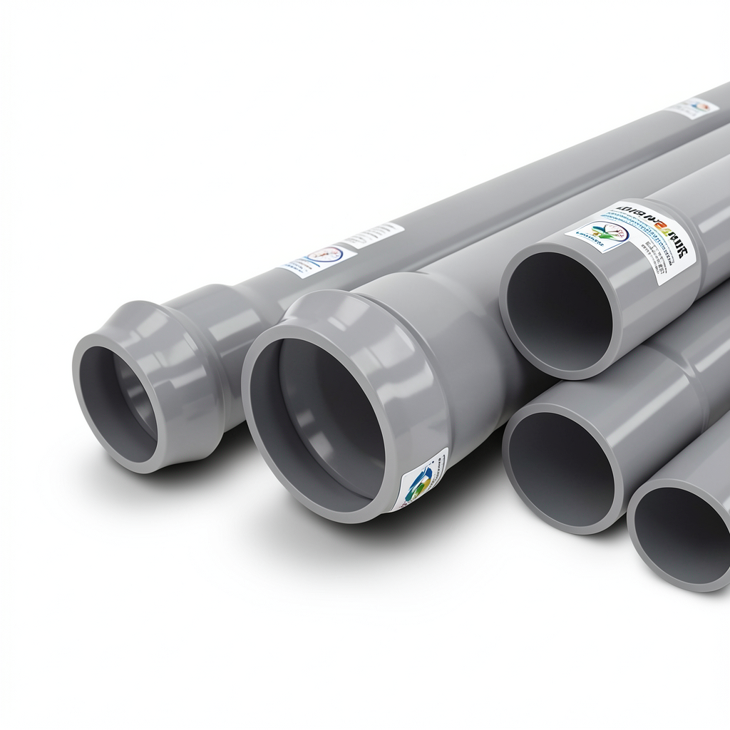 UPVC Plastic Pipes 25 Bar Pressure 200 mm Diameter 18.2 mm Thickness Gray | Al Watania Plastics