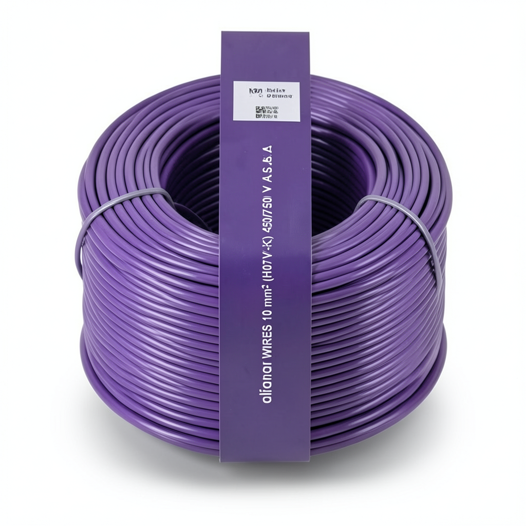10mm Flexible Copper Electric Wire 600/1000V 100 Yards Length, Purple | Al Fanar