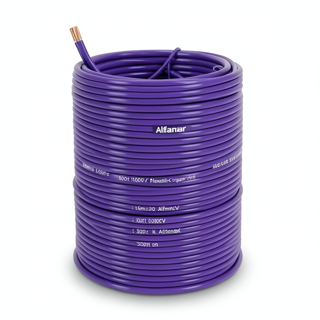 سلك 16mm نحاس شعر مرن، 600/1000 فولت، طول 300 قدم، بنفسجي | شركة الفنار Alfanar