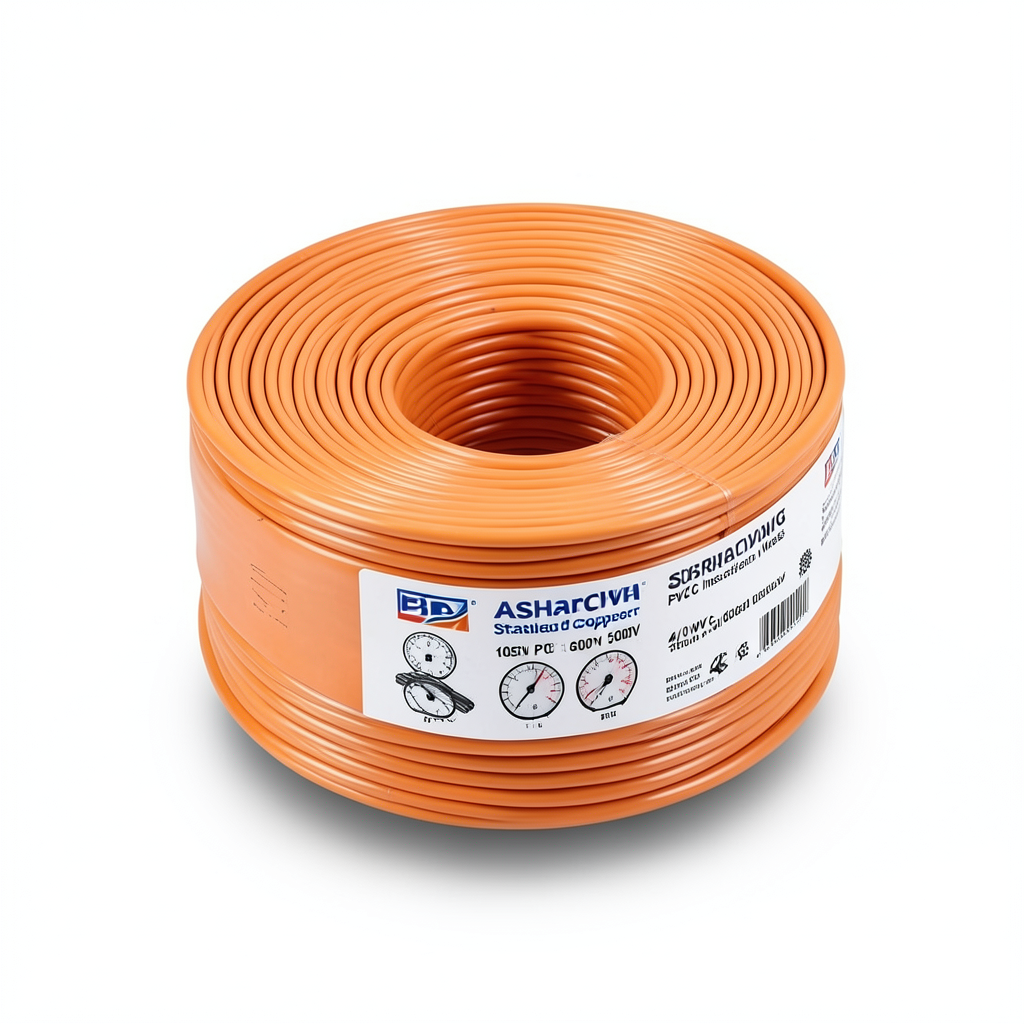 سلك امريكي 4/0 AWG نحاس مجدول معزول PVC 105°C برتقالي 600 فولت طول 500 قدم | شركة كابلات الشرقية للصناعة
