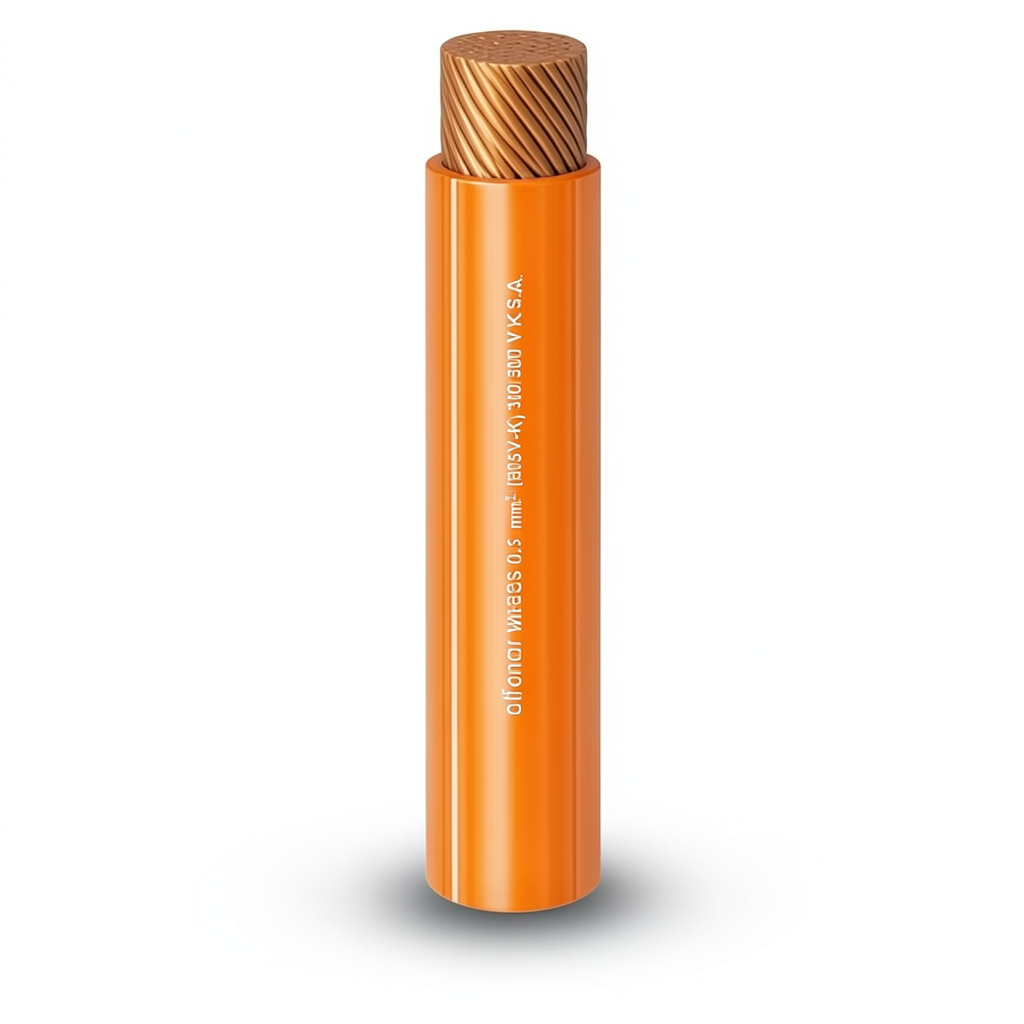 Alfanar 1 mm Flexible Copper Wire, 600/1000V, 300ft Length, Orange | Al Fanar