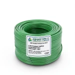 سلك كهرباء امريكي 14 AWG نحاس مجدول عزل PVC 105°C أخضر، 600 فولت، 2500 قدم | شركة كابلات الشرقية للصناعة