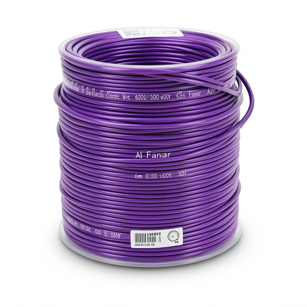 6mm Flexible Tinned Copper Electric Wire, 600/1000 volts, 300ft Length, Violet | Al Fanar