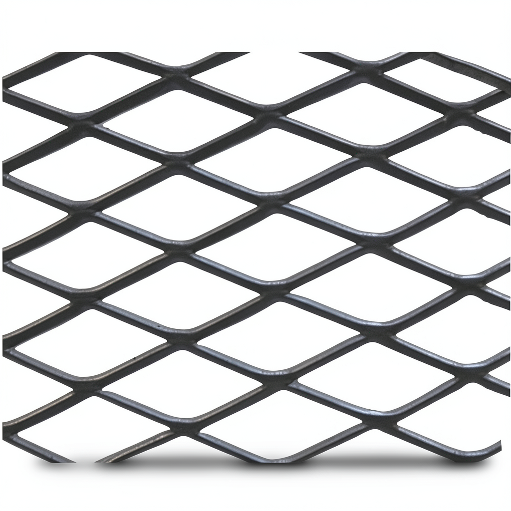 Hot Rolled Black Steel Expanded Metal Mesh Khaleeji 4.8 mm Thickness 1.22 m Width 3 m Length