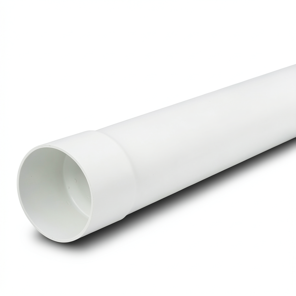 UPVC Plastic Pipe PN 16 Bar (SDR 17) 110 mm OD, 6.6 mm Thickness, White