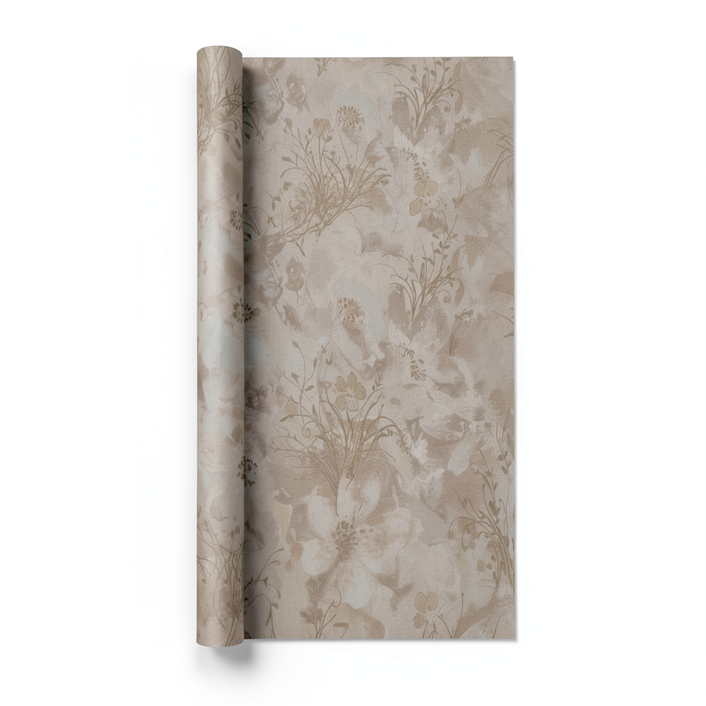Floral Wall Decoration Brown, 10m x 0.73m, Model 56949