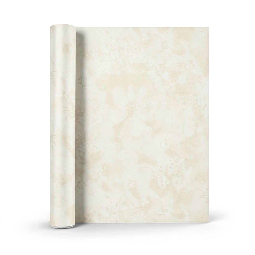 Floral Wallpaper 10m x 0.73m Creamy Color, Model 56948