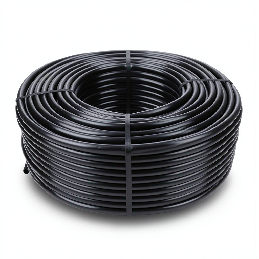 HDPE Plastic Coil Pipe 16 Bar Pressure PE 80, OD 50 mm Thickness 6.9 mm Black