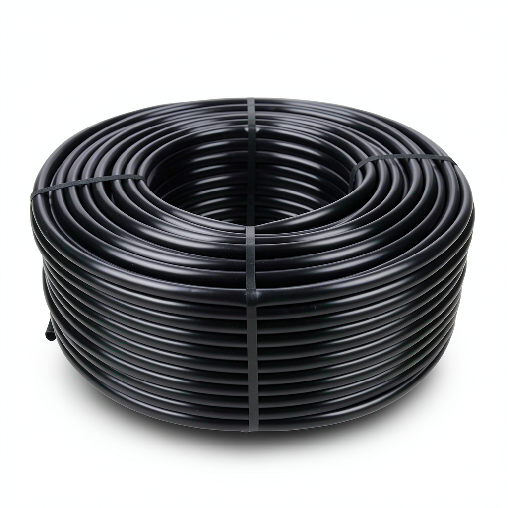 لفة أنابيب بلاستيك HDPE ضغط 16 بار PE 80 قطر خارجي 50 مم سماكة 5.6 مم SDR 9 لون أسود