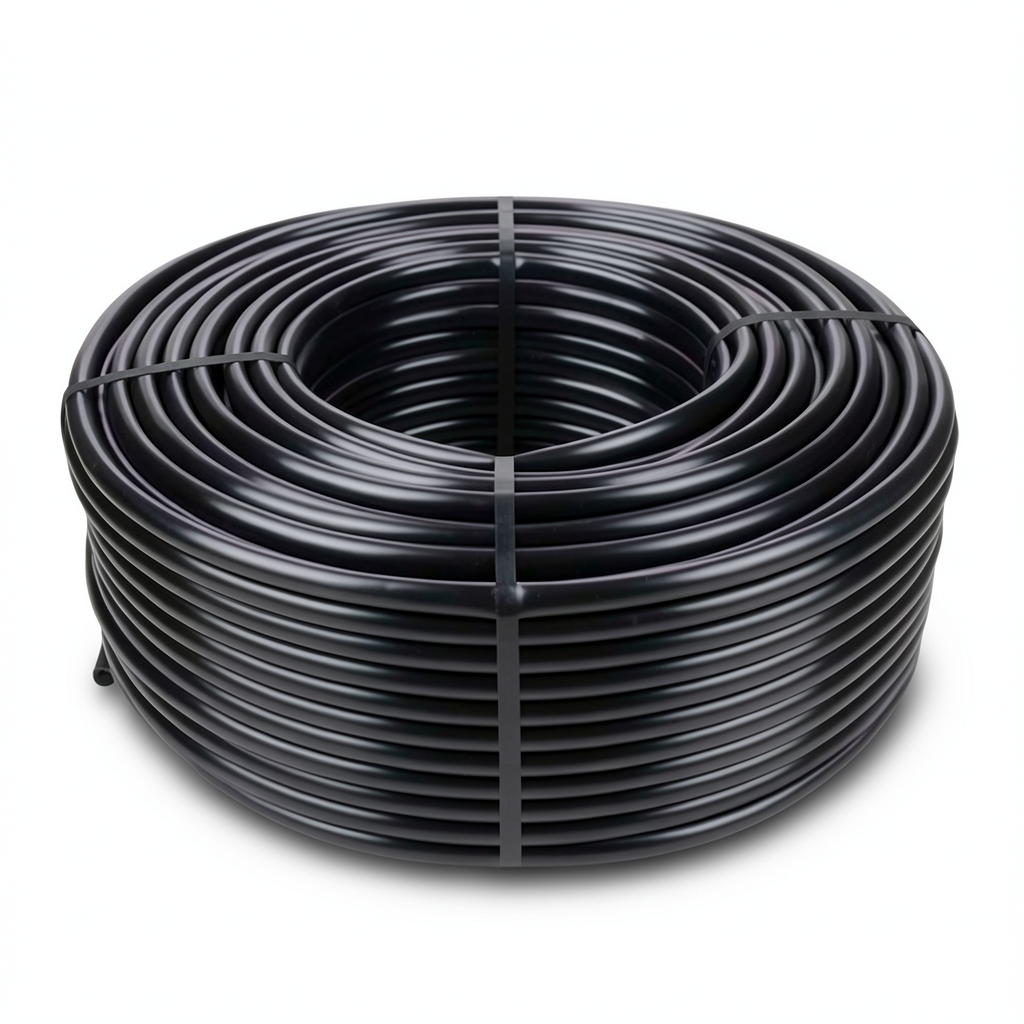 لفة أنابيب بلاستيك HDPE ضغط 16 بار PE 80 قطر خارجي 110 مم سماكة 15.1 مم أسود