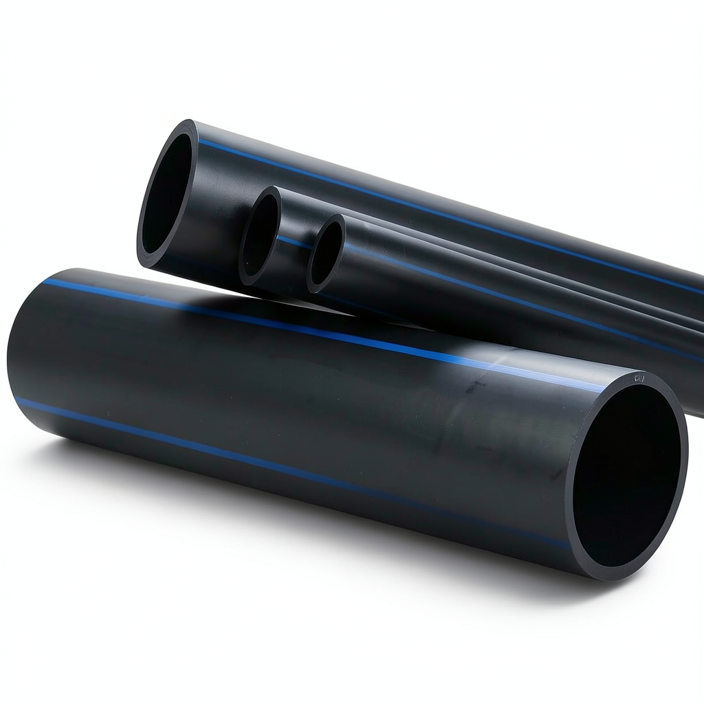 HDPE Plastic Pipe 6 Bar Pressure PE 80, Size 315 mm SDR 33, Black