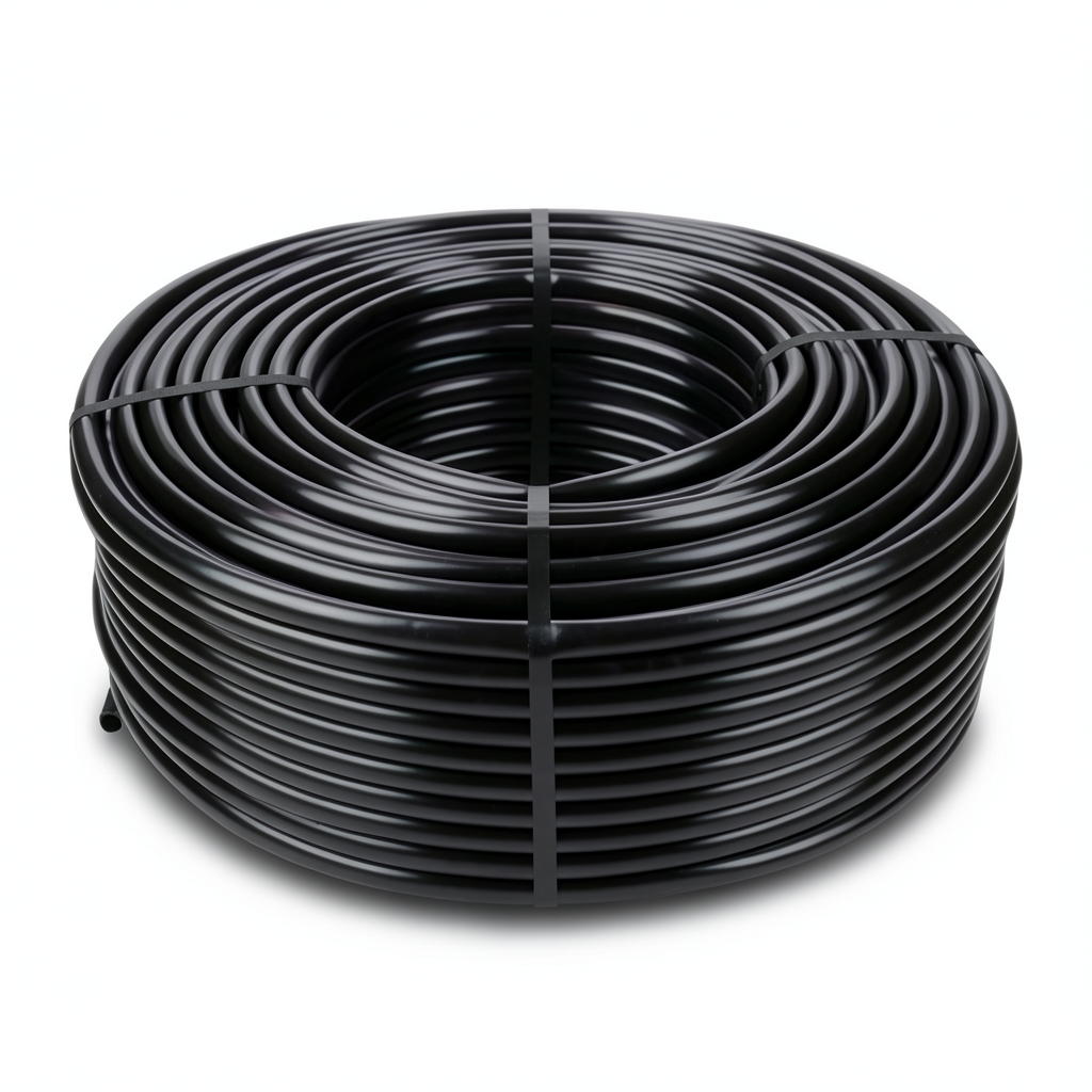 لفة أنابيب بلاستيك HDPE ضغط 16 بار PE 80 قطر خارجي 110 مم سماكة 15.1 مم أسود