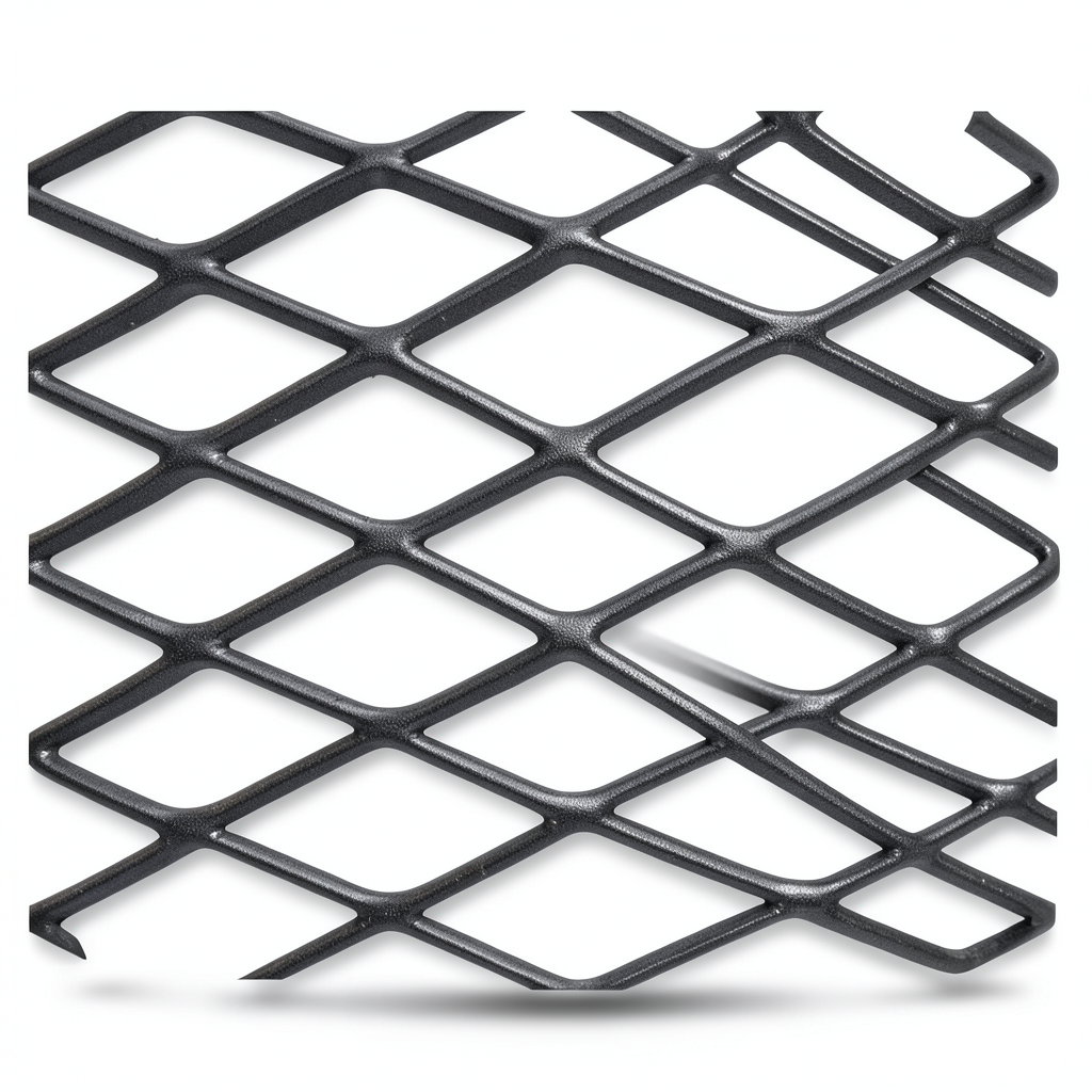 Hot Rolled Black Steel Expanded Metal Mesh Khaleeji 3.8 mm Thickness 1.22 m Width 2 m Length