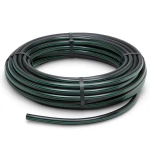 لفة أنابيب HDPE ضغط 4 بار PE 63 قطر خارجي 40 مم SDR 26 لون أسود مع خط أخضر