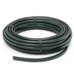 لفة أنابيب بلاستيك HDPE ضغط 4 بار PE 63، قطر خارجي 110 مم، SDR 26 أسود مع خط أخضر